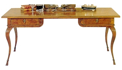 LOUIS XV WRITING TABLE Oblong Top, Inset with Parquet