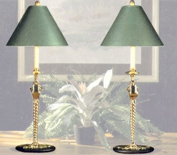 Tall Frog Table Lamp with Twisted Motif on Oval Base