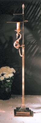 Traditional French Floor Lamp with Sculptured Swan Motif