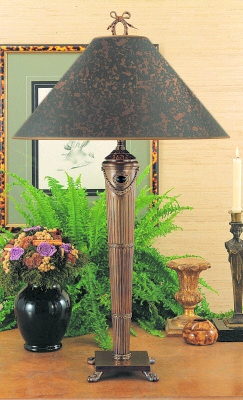 Fluted Tapered Column with Garland and Cabochon Motif