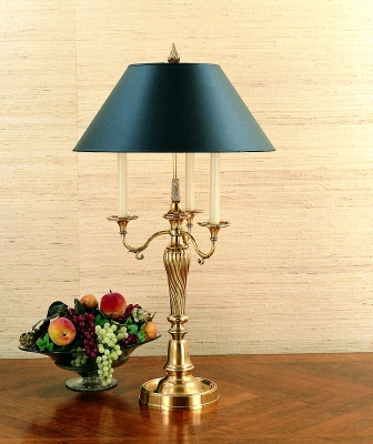 Three Arm Candelabra Lamp with Swirl Center Section