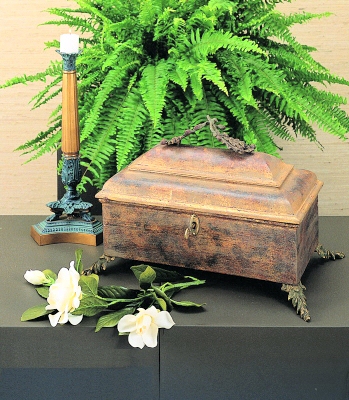 Hand Carved Rectangular Box with Oak Leaf and Acorn Detail