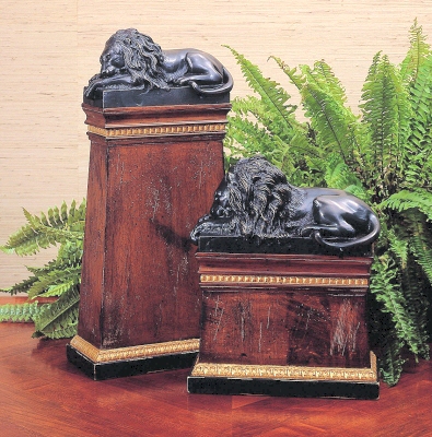 Reclining Lion on Pedestal