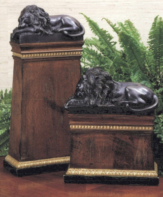 Large Reclining Lion on  Pedestal