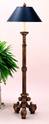 Hand Carved Romanesque Floor Lamp