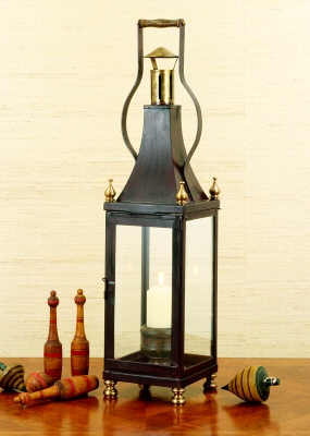 Hand Fashioned           Rectangular Table Lantern with Handle